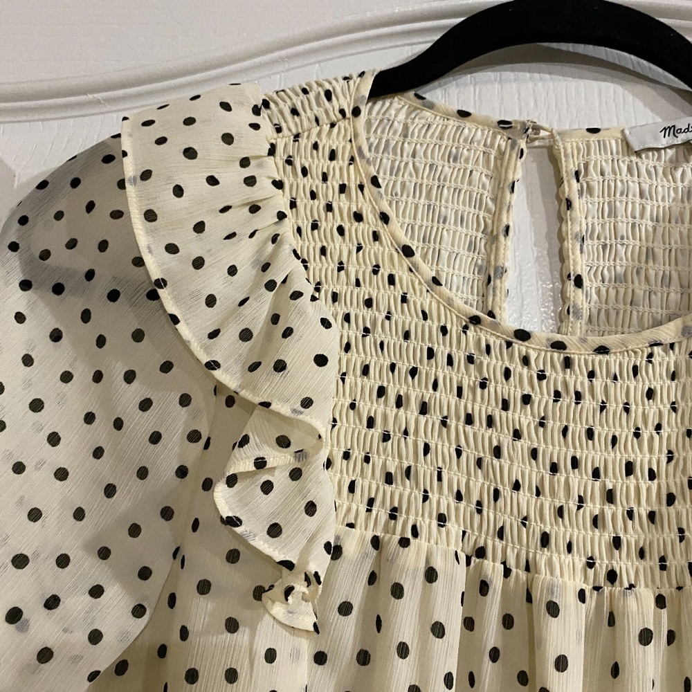Madewell Polka Dot Midi Dress View 6